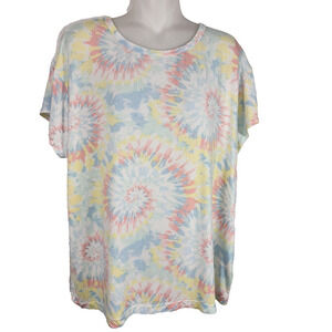 Koolaburra by UGG Petite Stretch Modal Relaxed Tee Rainbow Tie Dye PXL A391289
